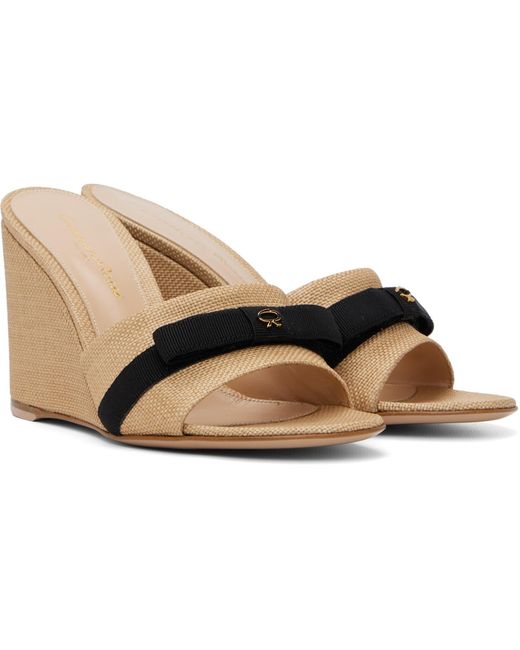 Gianvito Rossi Black Minou Wedge Heeled Sandals