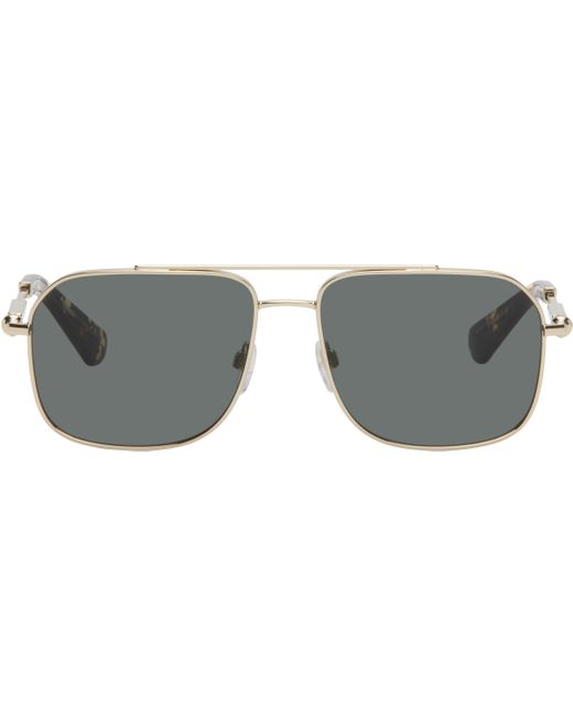 メンズ Burberry ゴールド アビエイターサングラス Black