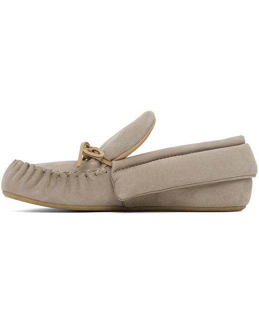 J.W. Anderson Black Taupe Suede Moc Loafers