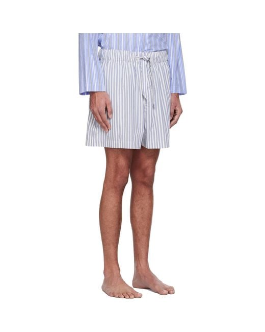 Tekla White Poplin Pyjama Shorts for men