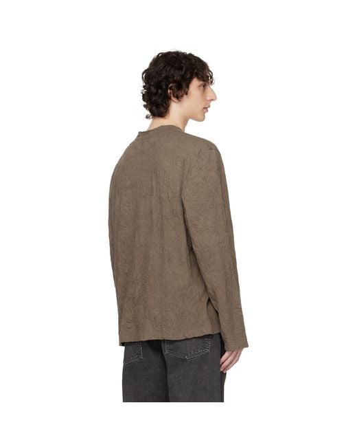 Our Legacy Black Khaki Big Longsleeve T-Shirt for men