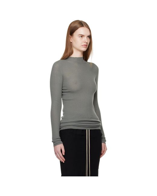 Rick Owens Black Temple Ls Turtle Sweater