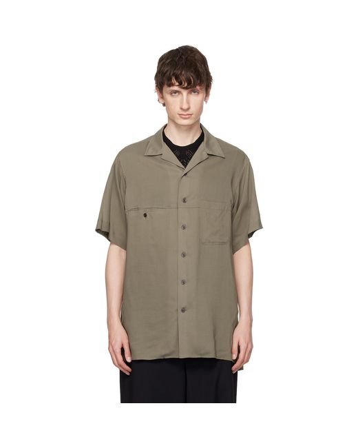 Yohji Yamamoto Multicolor Cellulose Lawn Panel Open Collar Shirt for men