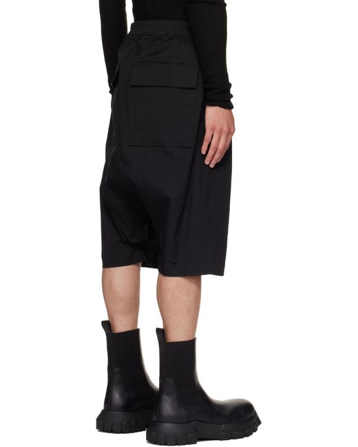 Rick Owens Black Concordians Rick's Pods Shorts for men