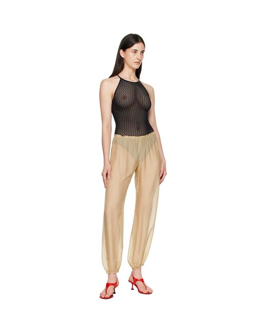 Wolford Black Daisy Net Bodysuit
