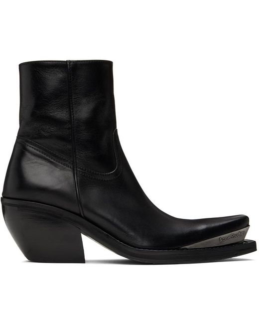 Acne Black Leather Boots