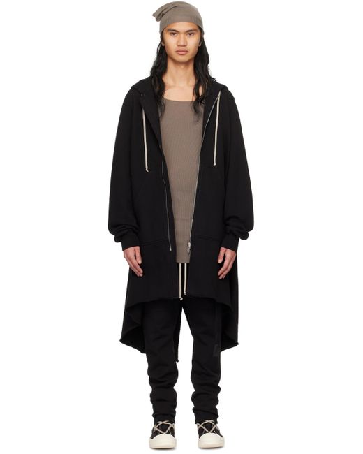 Rick Owens Black Fishtail Parka Jacket for men