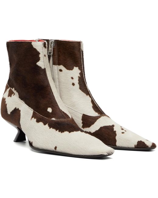 Marni Brown Cow-Print Ponyhair Cindi Boots