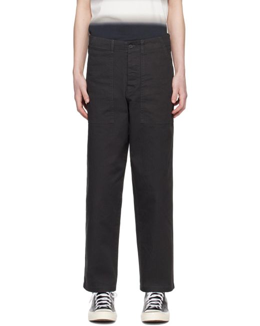 Fred Perry Black Gray Utility Trousers for men