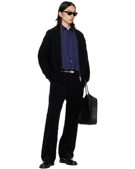 vowels Black baggy Fit Work Trousers for men