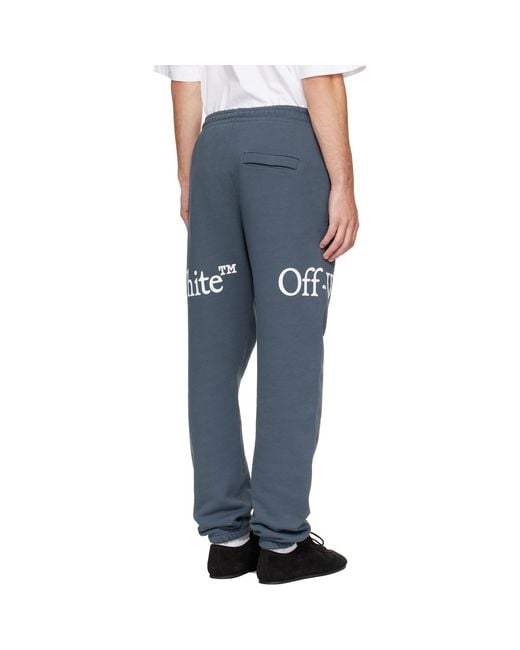 Off-White c/o Virgil Abloh Blue Bookish Scarf Cuffed Sweatpants for men