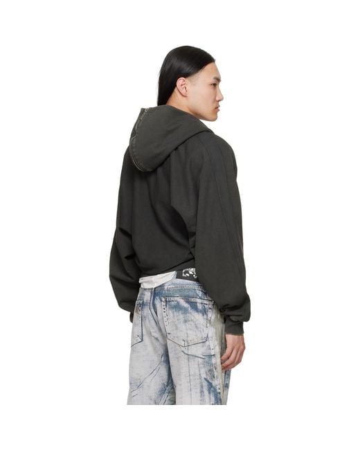 RIVINGTON roi Rebis Black Anti Death Rose Zip Hoodie for men