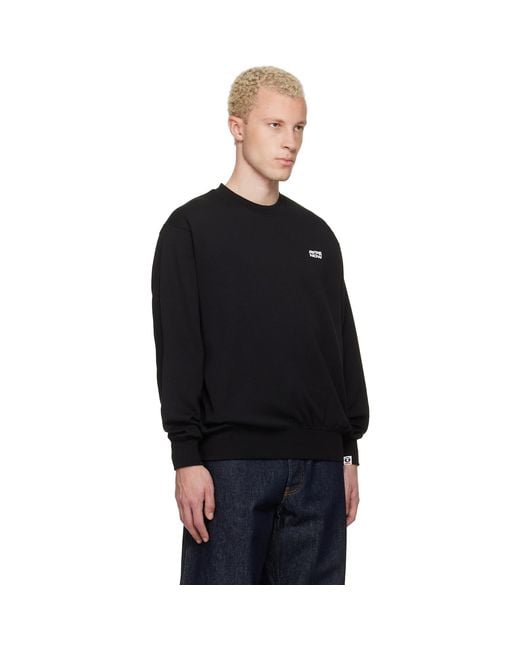 Aape By A Bathing Ape Black 'Aapenow' Crew Neck Sweatshirt for men