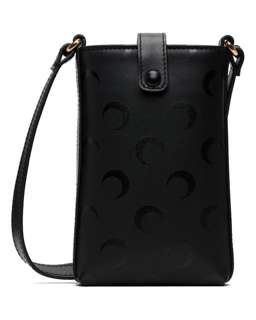 MARINE SERRE Black Moon Canvas Phone Holder