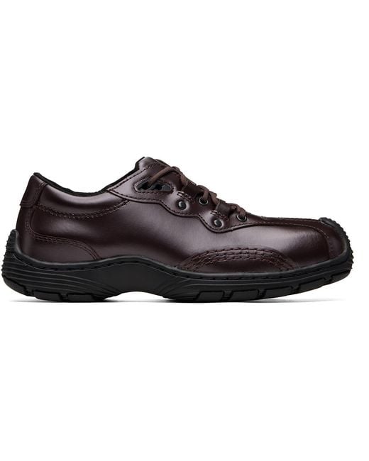Dr. Martens Brown Burgundy Aurix Satin Finish Leather 5I Sneakers for men