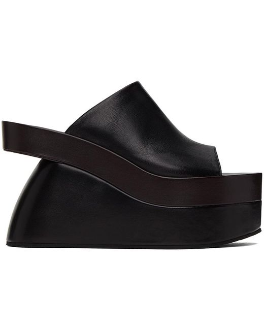 Dries Van Noten Black Platform Heeled Sandals