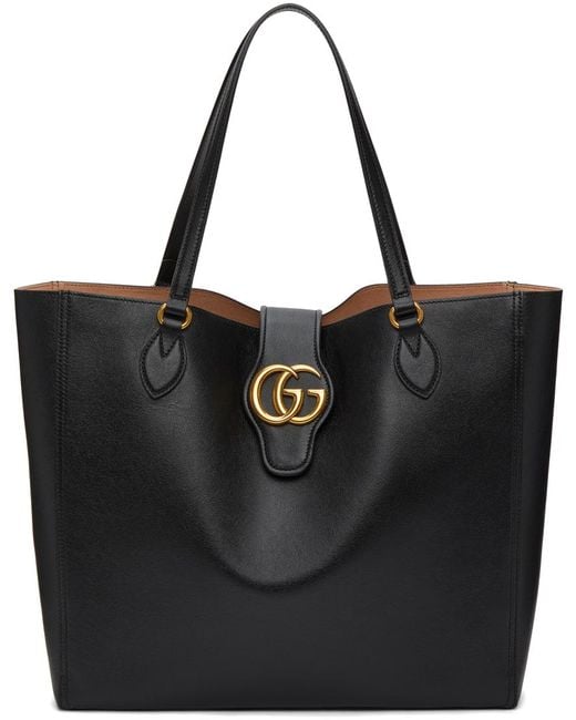 Gucci Black Medium Tote With Double G