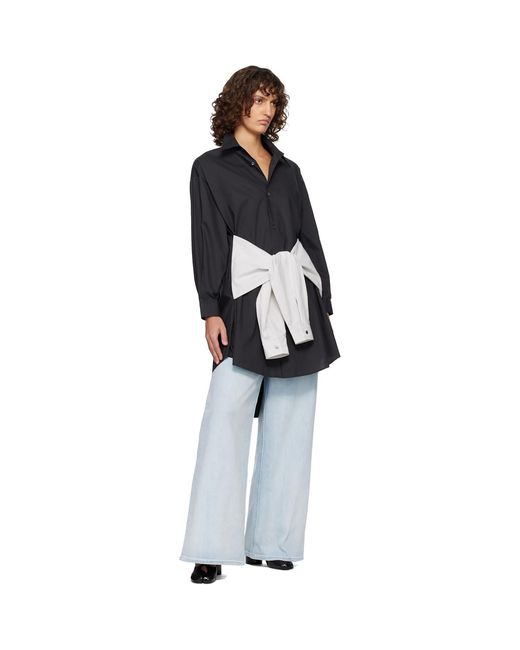 MM6 by Maison Margiela Black Multi Wear Cotton Poplin Minidress