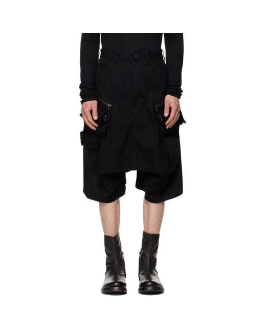 Julius Black Tactical Kite Shorts for men