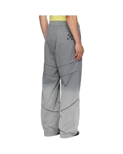 Off-White c/o Virgil Abloh Gray Garment Dye Slouchy Track Pants for men