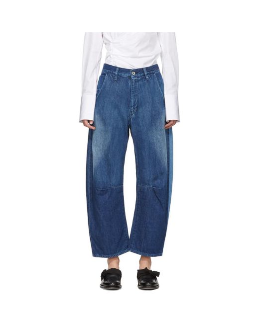Y's Yohji Yamamoto Blue U-wide Gusset Jeans