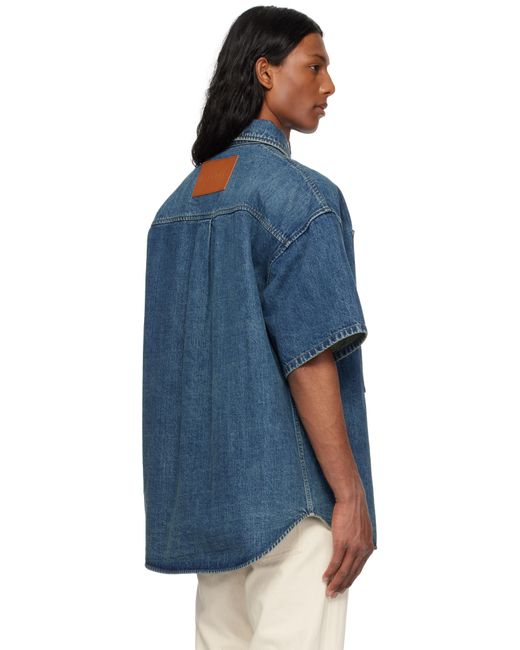 メンズ Jil Sander ブルー パッチポケット デニム オーバーシャツ Blue