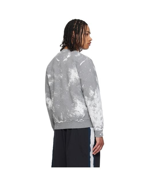 MM6 by Maison Margiela Gray Paint Splatter Sweatshirt for men
