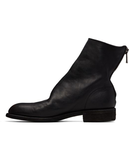 Guidi Black 986 Leather Back Zip Ankle Boots for men