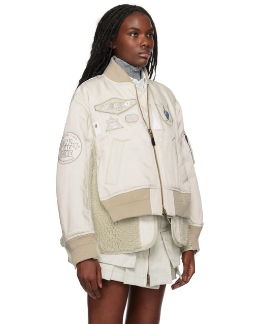 Sacai Natural Spiewak & Gonz Edition Multi Patch Bomber Jacket