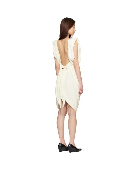 Versace White Off- Cocktail Crepe Midi Dress