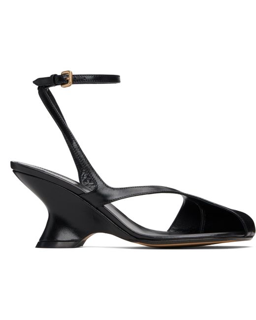 Dries Van Noten Black Cutout Heeled Sandals