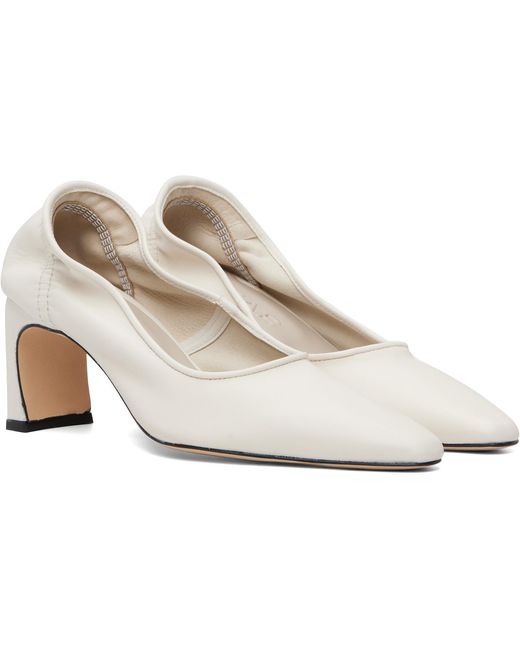 By Far White Carre Heels