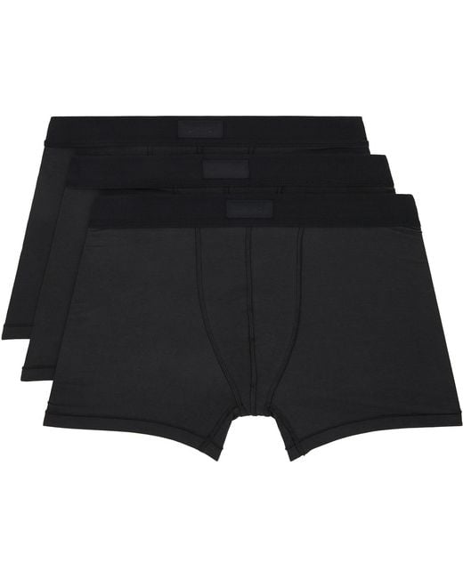 Skims Black Three-Pack Cotton 3 Boxer Briefs for men