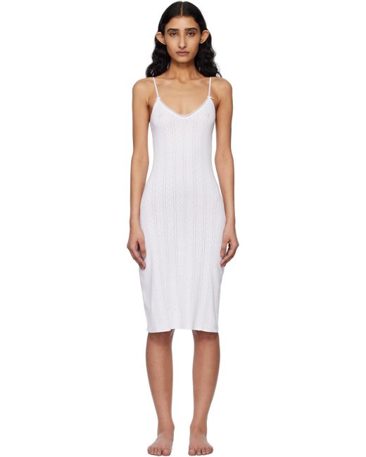 Cou Cou ホワイト 'The Midi Slip' ミディアムワンピース Black