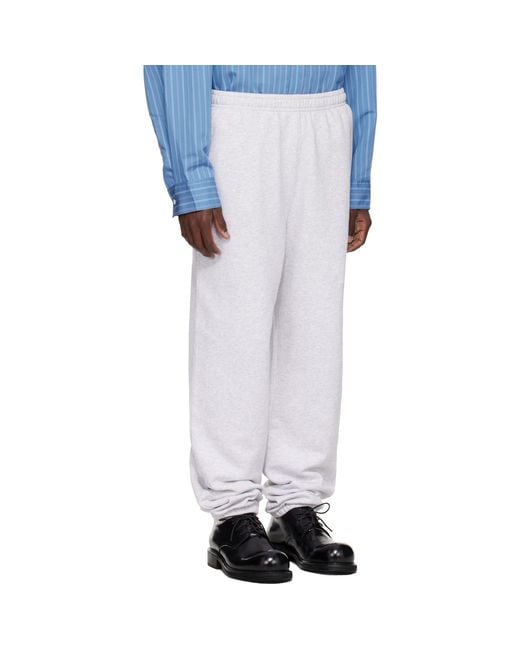 Acne White Cotton Sweatpants for men