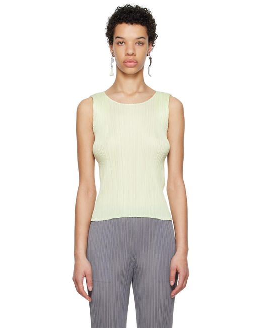 Pleats Please Issey Miyake Multicolor Green Monthly Colors May Tank Top