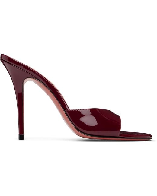 AMINA MUADDI Red Burgundy Elodie Slipper 105 Heeled Sandals