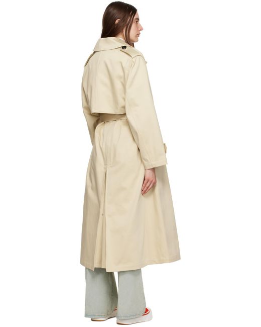 AMI Natural Beige Double-breasted Trench Coat