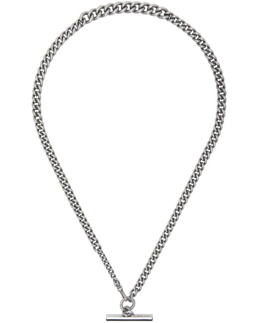 Paul Smith Black Silver T-bar Necklace for men