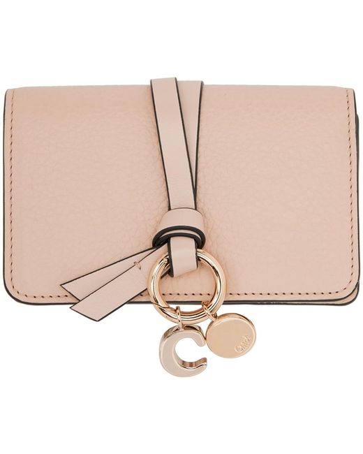 Chloé Leather Alphabet Business Card Holder in Natural Lyst