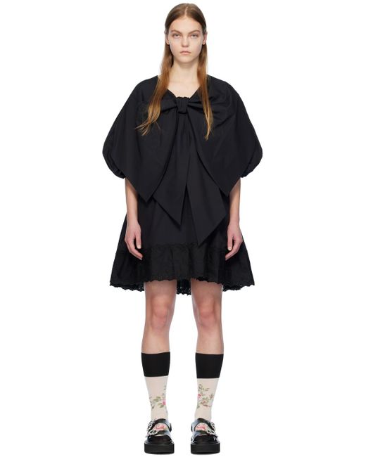 Robe courte noire à boucle Simone Rocha en coloris Black