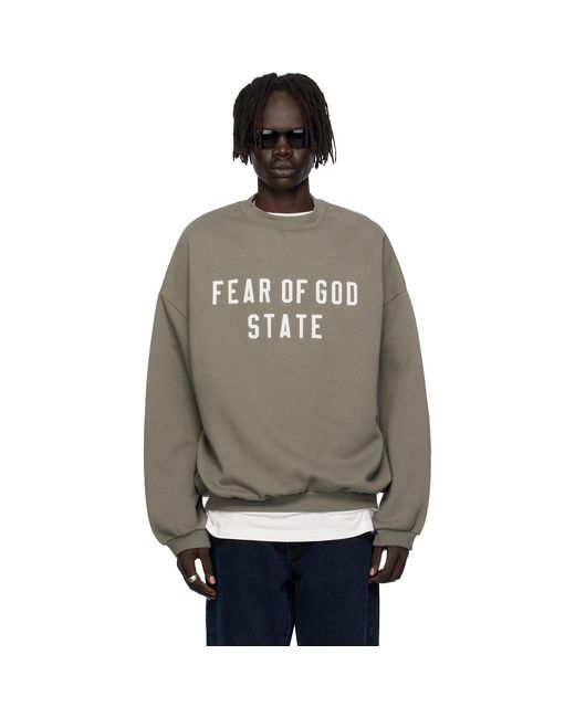 Fear Of God Black 90S Fit Fleece Crewneck Sweatshirt for men