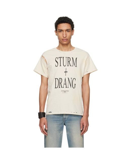 HYACYN Multicolor Off- Eet Stains Distressed 'Sturm Und Drang' T-Shirt for men