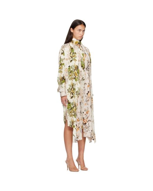 Acne Metallic Silk Shirt Midi Dress