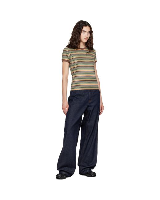 Marni Green Striped T-Shirt