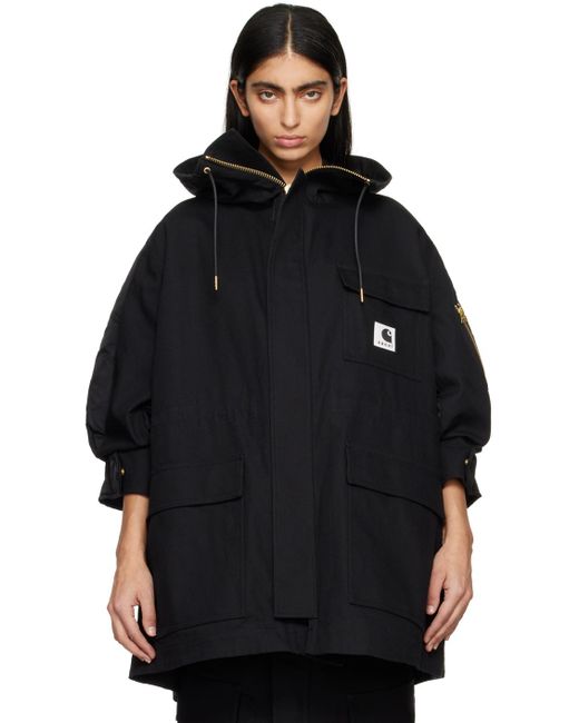 Sacai Black Carhartt Wip Edition Coat for men