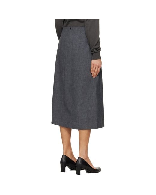 TONYWACK Black Wool Midi Skirt