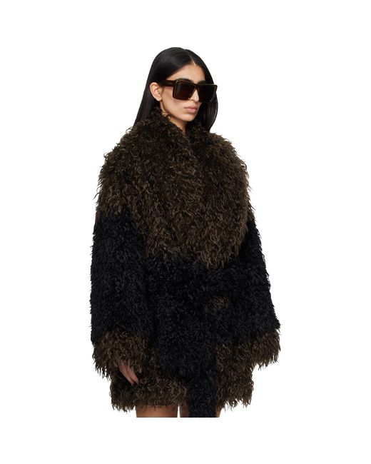 Entire studios Black Juno Faux-Fur Coat