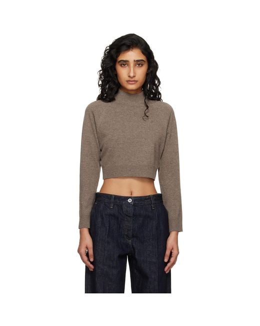 Jil Sander Black Ls Crop Sweater