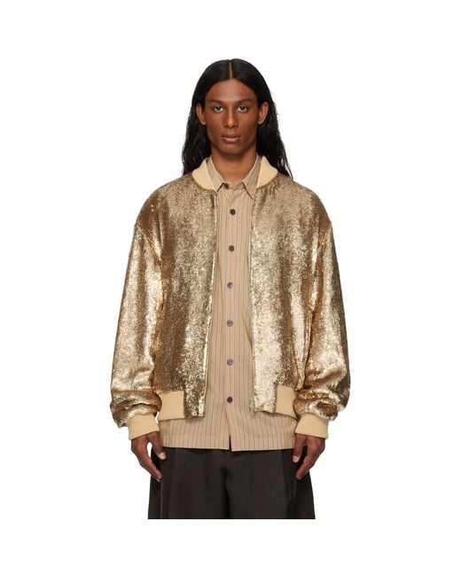 Dries Van Noten Multicolor Sequinned Bomber Jacket for men